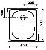 Габаритный чертеж мойки нержавеющей врезной одночашевой МНВ 500х450 для кухни