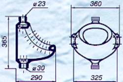 Габаритный чертеж писсуара без сифона "Дельта"