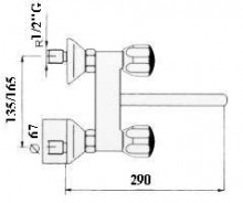Габаритный чертеж смесителя для мойки STC Aurora 71204