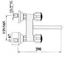 Габаритный чертеж смесителя для мойки STC Aurora 71202