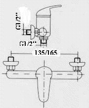 Габаритный чертеж смесителя для душа STC Adonis 7313