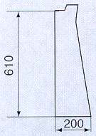 Габаритный чертеж умывальника "Лира" (В) с пьедесталом без сифона и крепежа