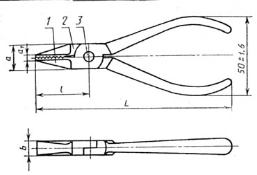 Габаритный чертеж плоскогубцев (Россия)