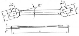 Габаритный чертеж гаечного оцинкованного ключа